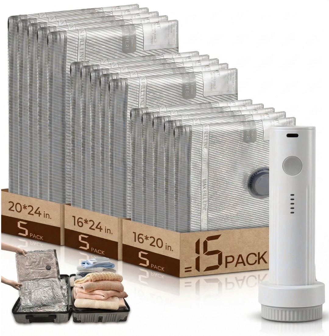 Travel Vacuum Storage Bags with Pump - Image 1 of 6